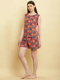 Contemporary Crepe Printed Top and Short Co-Ords Set For Women-thumb2