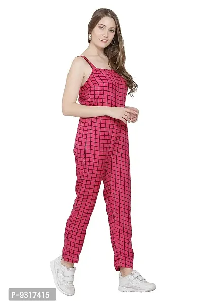 USA Fantasy Women's Crepe Jumper Knee-Length Jumpsuit (BMJSUIT06PNK_Pink_M)-thumb2