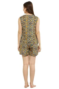 Trendy Women Yellow Printed Crepe Nightsuit-thumb2