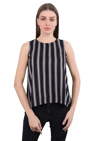 USA Fantasy Casual Sleeveless Striped Women's Top