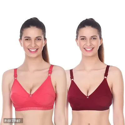 Classic Polycotton Solid Bras for Women, Pack of 2-thumb0
