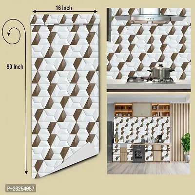 DPW Wallpaper Decorative Wall Sticker Peel  Stick Wall Paper for Shop Home  Office, (40 x 228 CM) 3D TILES Wallpaper-thumb3