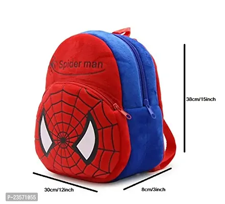 Miss India Spiderman Red Kids Backpack With Free Water Bottle|Soft Velvet Fabric Kids School Bag/Nursery/Picnic/Carry/Travelling School Bag-(2-5 Years Age)-thumb3