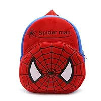 Miss India Spiderman Red Kids Backpack With Free Water Bottle|Soft Velvet Fabric Kids School Bag/Nursery/Picnic/Carry/Travelling School Bag-(2-5 Years Age)-thumb1