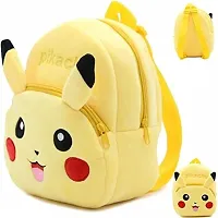 Miss India Pikachu Kids Backpack With Free Water Bottle|Soft Velvet Fabric Kids School Bag/Nursery/Picnic/Carry/Travelling School Bag-(2-5 Years Age)-thumb1