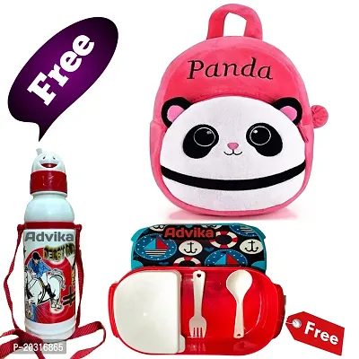 Pink Panda Bag With Free Water Bottle Bagpacks Kids Bag Nursery Picnic Carry Plush Bags School Bags for Kid Girl and Boy