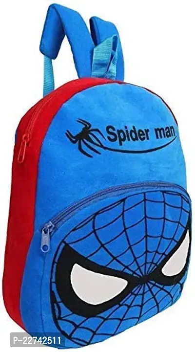 Blue Spiderman School Bags for Kids Boys and Girls- Decent school bag for girls and boys Printed Pre-School For (LKG/UKG/1st std) Child School Bag-thumb2