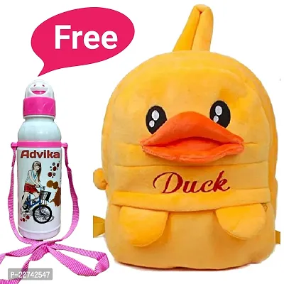 Duck Yellow School Bags for Kids Boys and Girls- Decent school bag for girls and boys Printed Pre-School For (LKG/UKG/1st std) Child School Bag-thumb0
