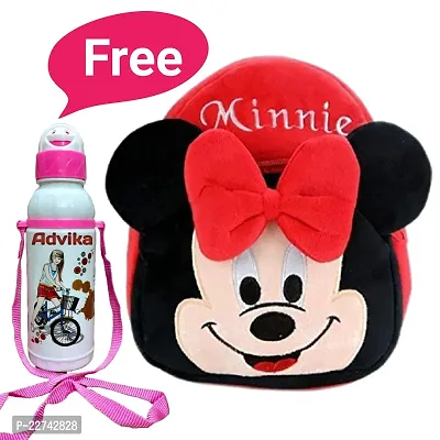 Minnie Red School Bags for Kids Boys and Girls- Decent school bag for girls and boys Printed Pre-School For (LKG/UKG/1st std) Child School Bag-thumb0