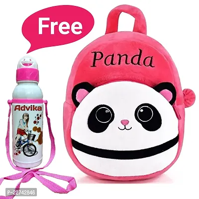 Pink Panda School Bags for Kids Boys and Girls- Decent school bag for girls and boys Printed Pre-School For (LKG/UKG/1st std) Child School Bag-thumb0