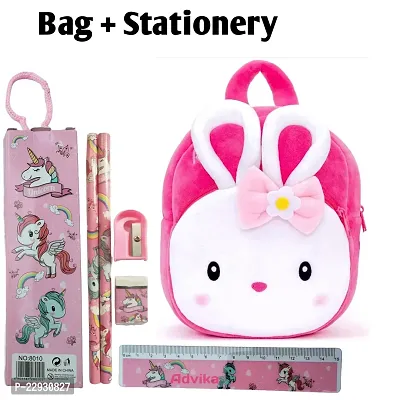 Kongi Rabbit  School Bags for Kids Boys and Girls- Decent school bag for girls and boys Printed Pre-School For (LKG/UKG/1st std) Child School Bag-thumb0
