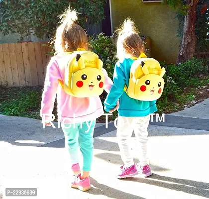 Pikachu  School Bags for Kids Boys and Girls- Decent school bag for girls and boys Printed Pre-School For (LKG/UKG/1st std) Child School Bag-thumb4