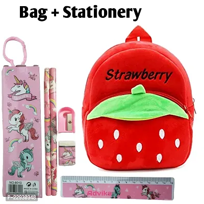 Starwberry  School Bags for Kids Boys and Girls- Decent school bag for girls and boys Printed Pre-School For (LKG/UKG/1st std) Child School Bag-thumb0