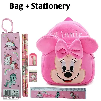 Minnie Pink  School Bags for Kids Boys and Girls- Decent school bag for girls and boys Printed Pre-School For (LKG/UKG/1st std) Child School Bag-thumb0