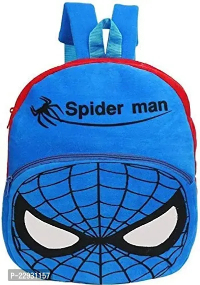 Blue Spiderman  School Bags for Kids Boys and Girls- Decent school bag for girls and boys Printed Pre-School For (LKG/UKG/1st std) Child School Bag-thumb2