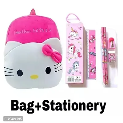 Pink Hello Kitty School Bags for Kids Boys and Girls- Decent school bag for girls and boys Printed Pre-School For (LKG/UKG/1st std) Child School Bag-thumb0