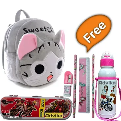 Kids School Bag Cute Sweetchi Free With Bottle Backpacks for Girls/Boys/Animal Cartoon Mini Travel Bag Backpack for Kids Girl Boy (2-6 Years)
