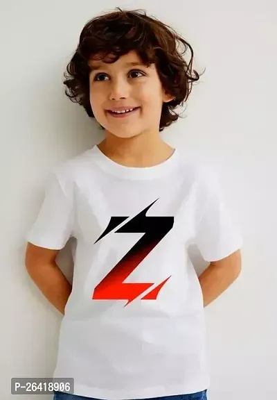 Stylish Polyester White Printed Tees For Boys