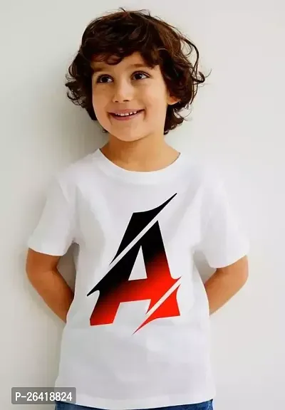 Stylish Polyester White Printed Tees For Boys