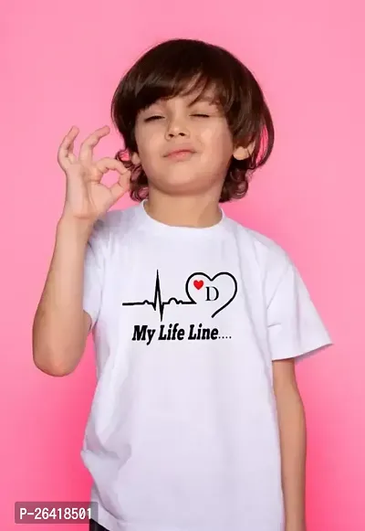 Stylish Polyester White Printed Tees For Boys