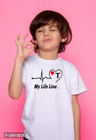 Stylish Polyester White Printed Tees For Boys