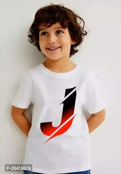 Stylish Polyester White Printed Tees For Boys