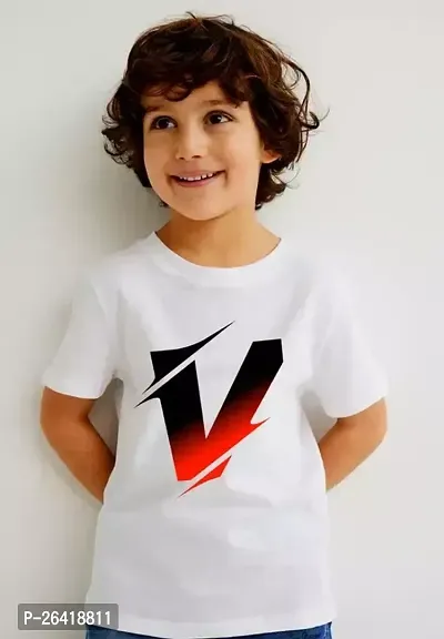Stylish Polyester White Printed Tees For Boys