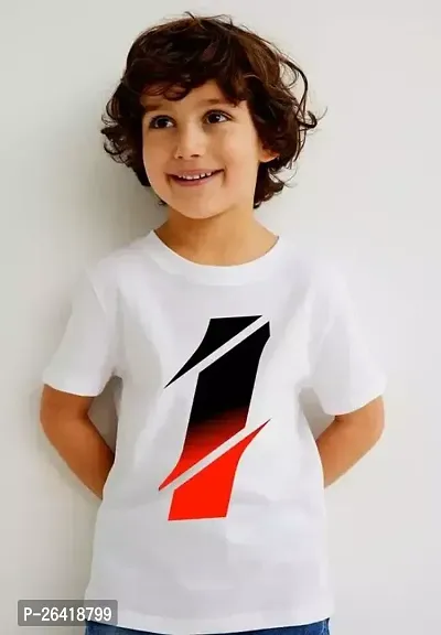 Stylish Polyester White Printed Tees For Boys