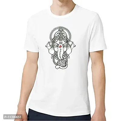 PICRAZEE Lord Ganesh Microfiber Sweatproof T-Shirts for Ganesh Chaturthi | Casual Wear-thumb0