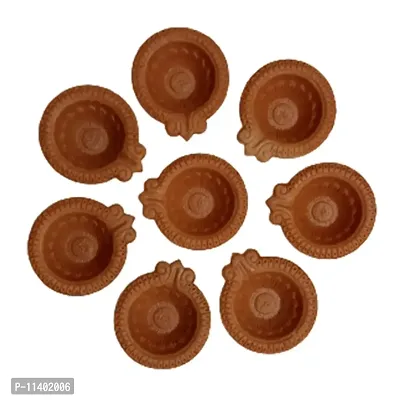 MustHaves Terracotta Earthen Clay Diya | Mitti Diya | Deepak | Diwali Diya | Oil Lamps for Pooja | Decoration - Set of 11 Pieces