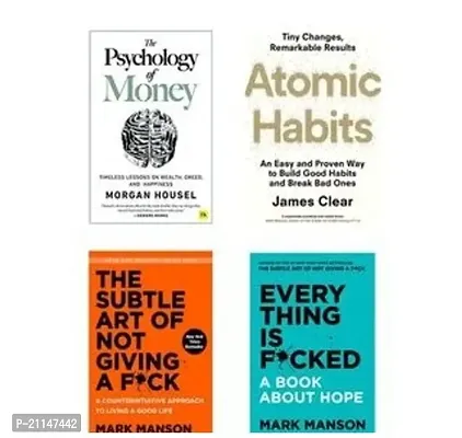 combo of 4 books, The subtal art + Every thing + Atomic habit + Psycology of money (Paperback)