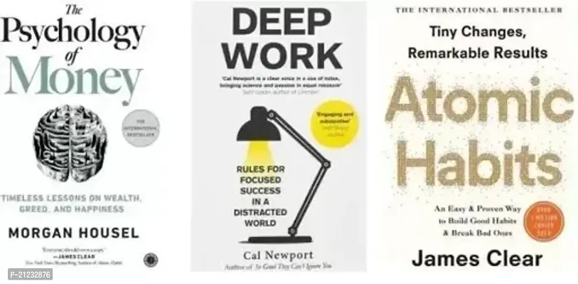 Combo of 3 Books, Psychology Of Mony + Deep Work + Atomic Habit (Paperback)