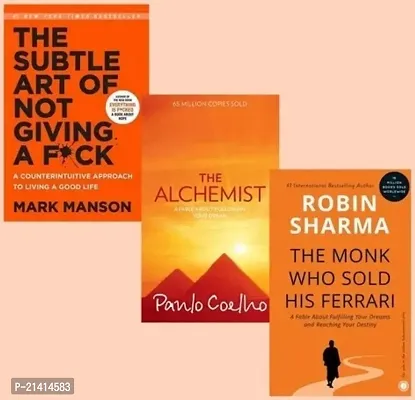Combo of 3 books, The Subtle Art Of Not Giving A f*ck + The Alchemist + The Monk Who Sold His Ferrari (Paperback)-thumb0