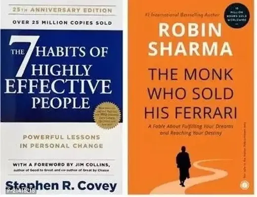 Combo of 2 books, The Seven Habit Highly Effective Of People + The Monk Who Sold His Ferrari  (Peperback, Stephen R. Covey)
