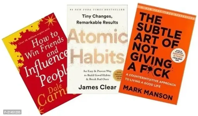 Combo of 3 books,- How to win friends and influence people + Atomic habits + The Subtle Art of Not Giving a F*ck (Paperback)-thumb0