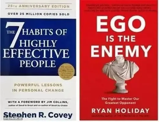 Combo of 2 books: The Seven Habit Highly Effective Of People + Ego Is The Enemy (Paperback, Stephen R. Covey)