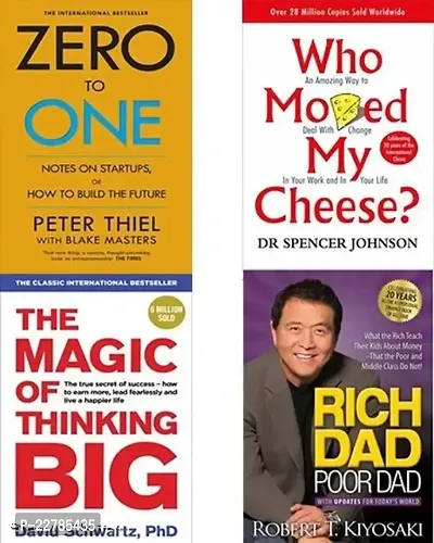 nbsp;Combo of 4 Books :  Zero to one +  Who moved my cheese + The magic of thinking big + Rich Dad Poor Dad (Paperback)