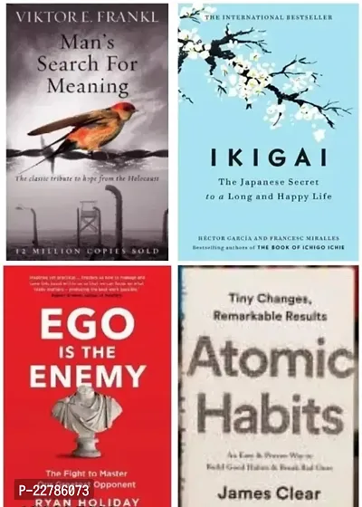 Combo of 4 Books : Man's Search For Meaning + Ego is the Enemy +Ikigai + Atomic Habits (Paperback)