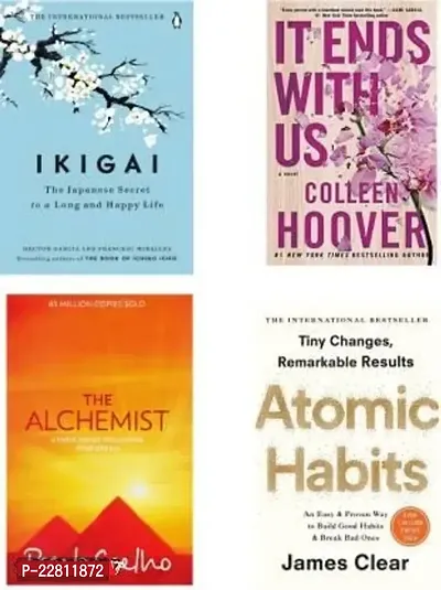 Combo Of 4 Books : Ends With Us + Atomic Habits + The Alchemist + Ikigai (Paperback, Hector Garcia, Colleen Hoover, James Clear, Paulo Coelho)