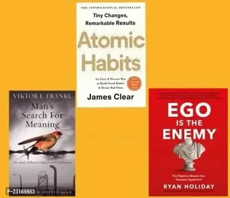 Combo of 3 Books:- Manrsquo;s Search For Meaning + Atomic Habits + Ego Is The Enemy (Paperback, James Clear, Victor E. Frankl, Ryan Holiday)