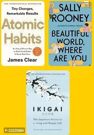 Combo set of 3 Books:- Ikigai + Atomic Habit + Beautiful World, Where are you (Paperback)