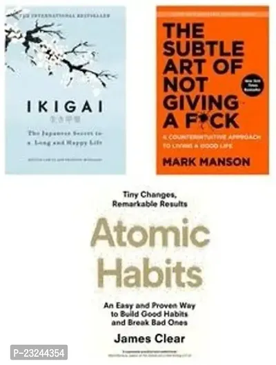 Combo set Of 3 Books:- Ikigai  + The Subtle Art of Not Giving a F*ck + Atomic Habits (Paperback)