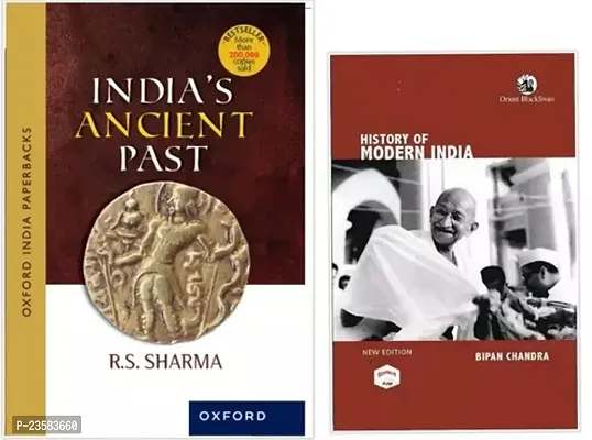 Combo set of 2 Books:- India's Ancient Past By R.S Sharma  HISTORY OF MODERN INDIA By BIPIN CHANDRA (Paperback)-thumb0