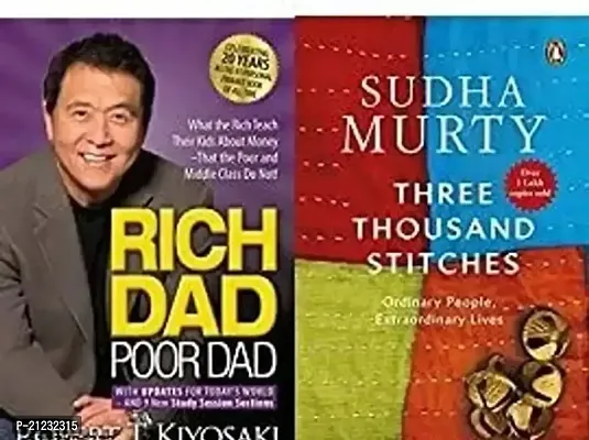 Combo set of 2 Books:- Rich Dad Poor Dad + Three Thousand Stitches (Paperback)-thumb0