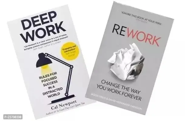 Combo set of 2 Books:- Deep Work + Rework paperback (Paperback)-thumb0