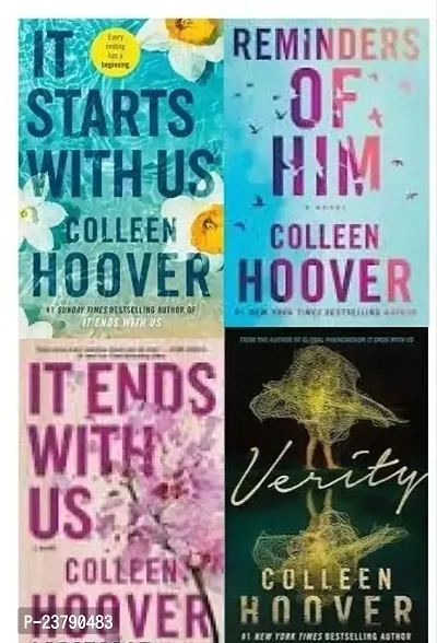 Combo set of 4 Books:- It Starts with Us + It Ends with Us + Reminder of Him + Verity (Paperback)