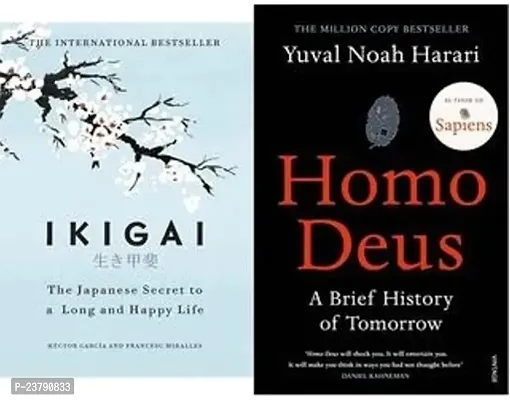 Combo set of 2 Books:- Ikigai + Homo Deus (Paperback)-thumb0