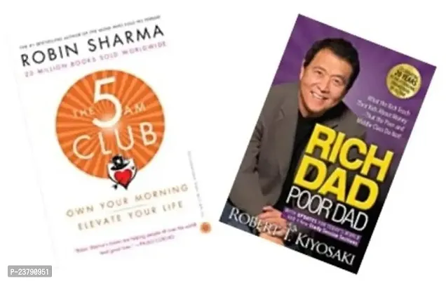 Combo set of 2 Books:- The 5 AM Club + Rich Dad Poor Dad (Paperback)-thumb0