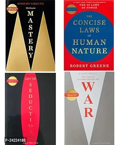 Robert Greene 4 Books Set (The Concise Mastery + The Concise Art of seduction + The Concise Laws of Human Nature + The Concise 33 Strategies of War) Paperback