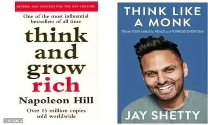 Combo set of 2 Books:- Think And Grow Rich + Think Like A Monk, by Napoleon Hill, Jay Shetty (Paperback)-thumb0